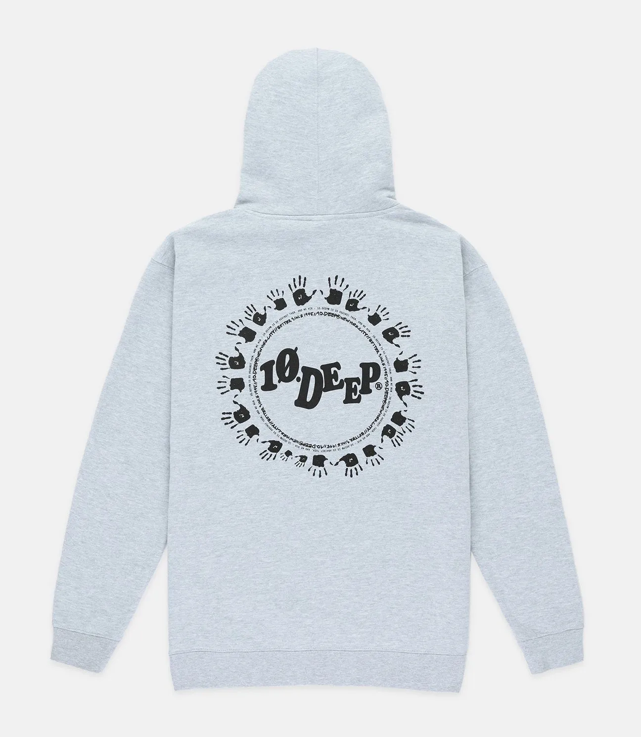 10 Deep Many Hands Hoodie Heather Grey