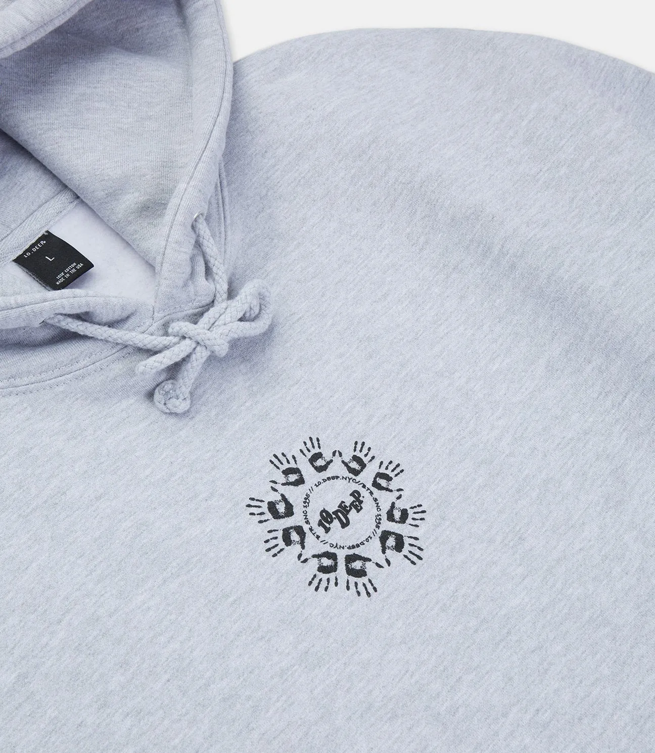 10 Deep Many Hands Hoodie Heather Grey