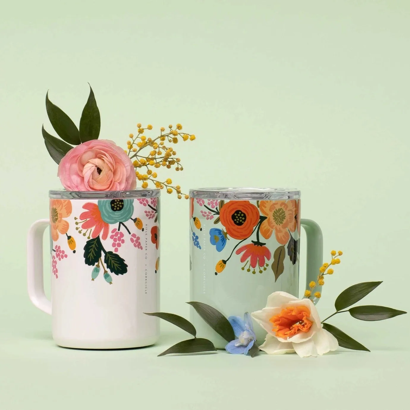 16 oz Rifle Paper Co Mug (Mint Lively Floral)