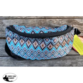 177912 Showman ® Blue Aztec Print Insulated Nylon Saddle Pouch