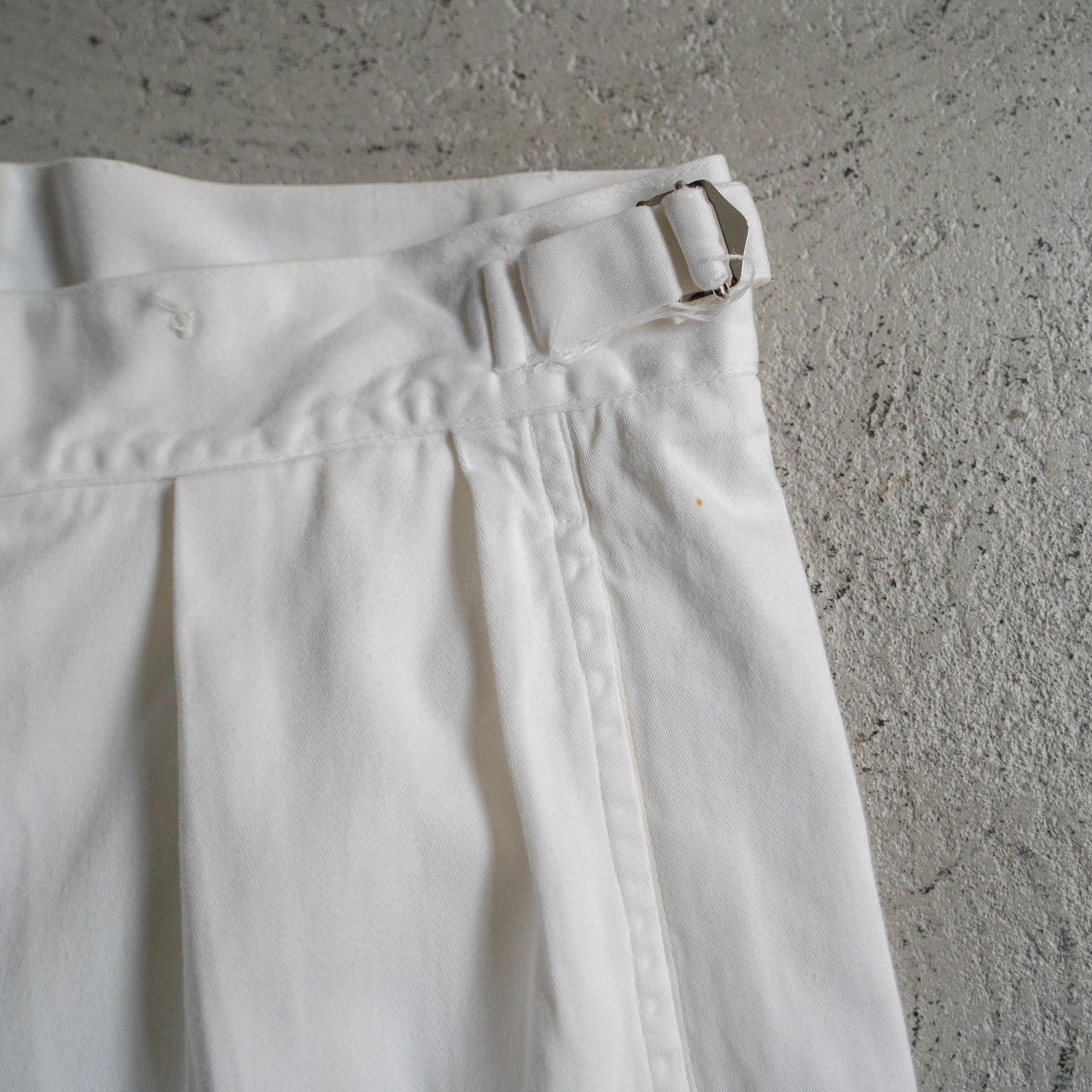 1960s Royal Navy white drill chino slacks -with adjuster-