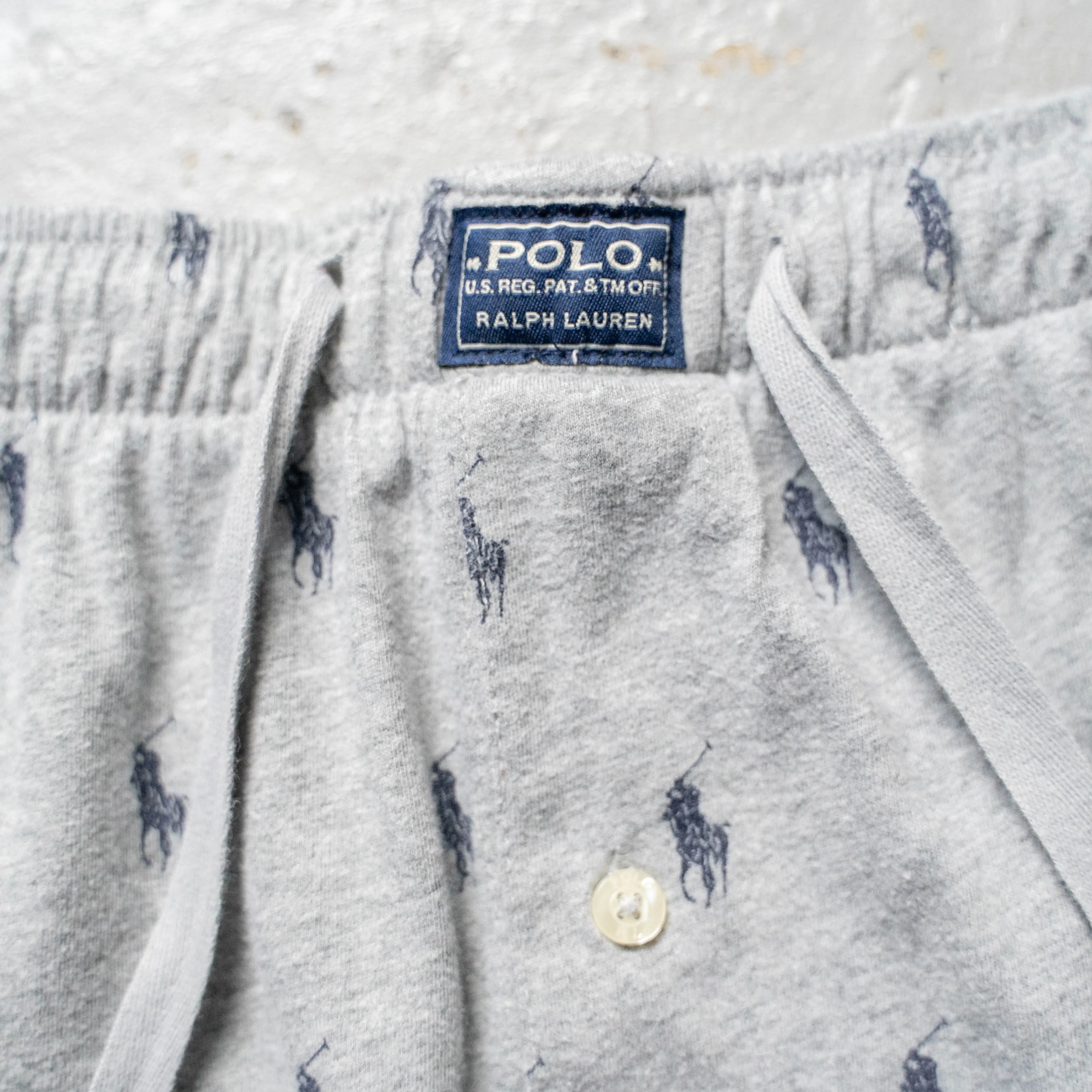 1990-00s gray color all-over-pattern pajama pants 'POLO Ralph Lauren'