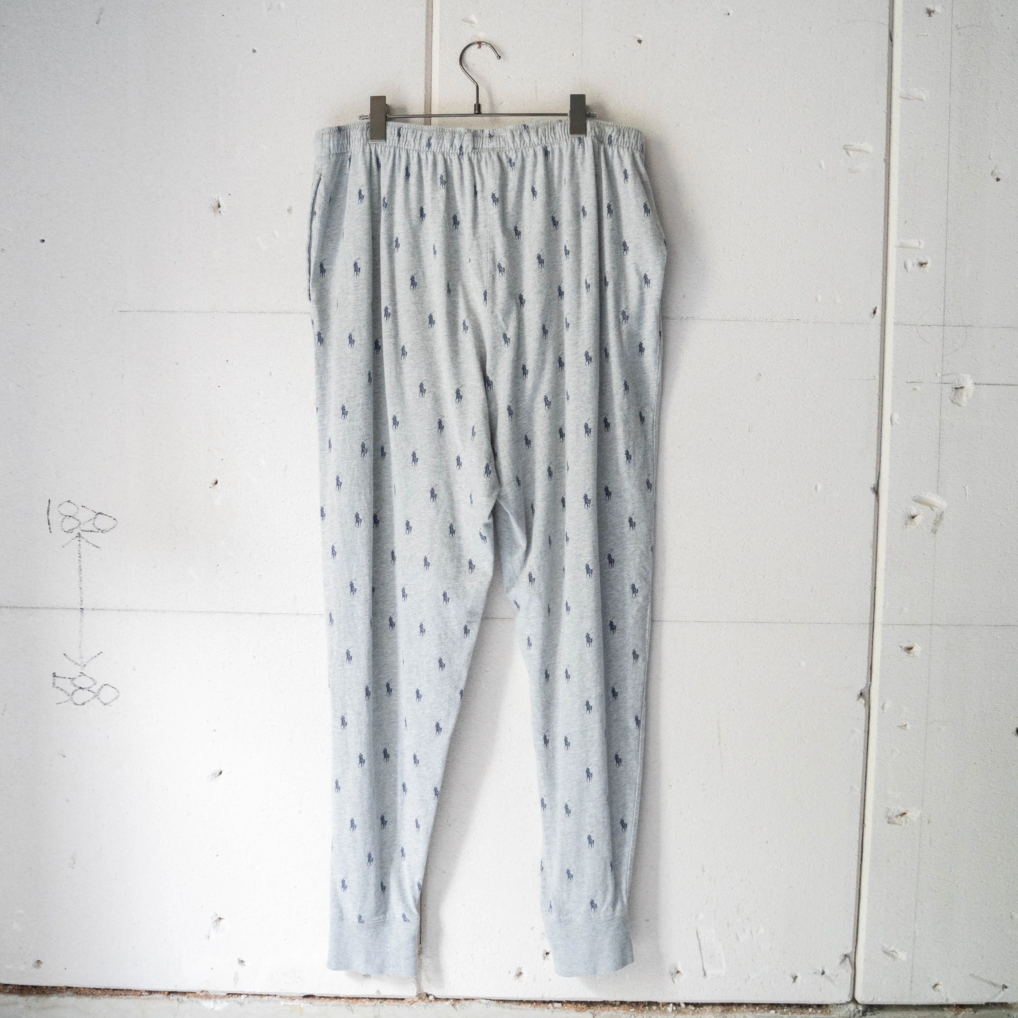 1990-00s gray color all-over-pattern pajama pants 'POLO Ralph Lauren'