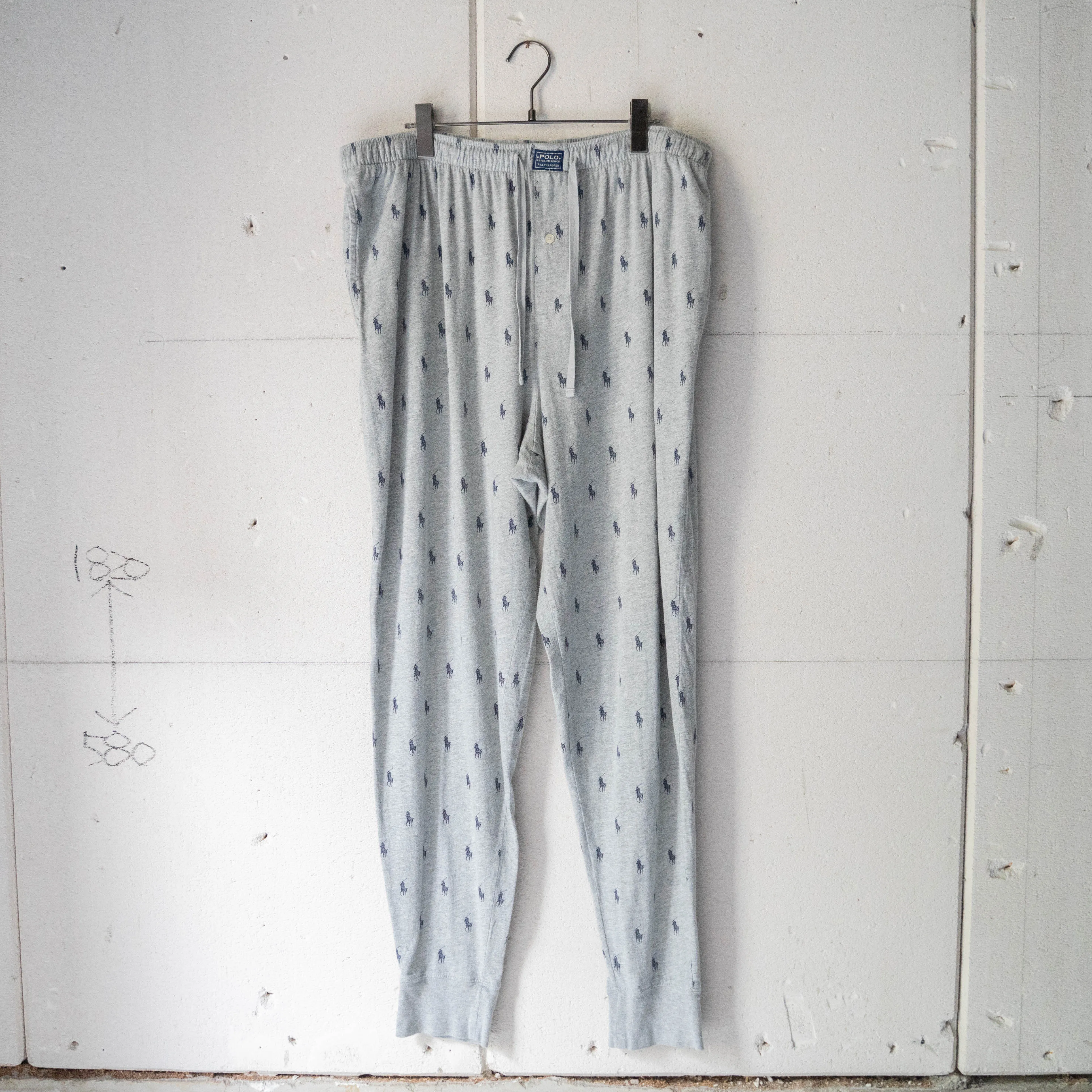 1990-00s gray color all-over-pattern pajama pants 'POLO Ralph Lauren'