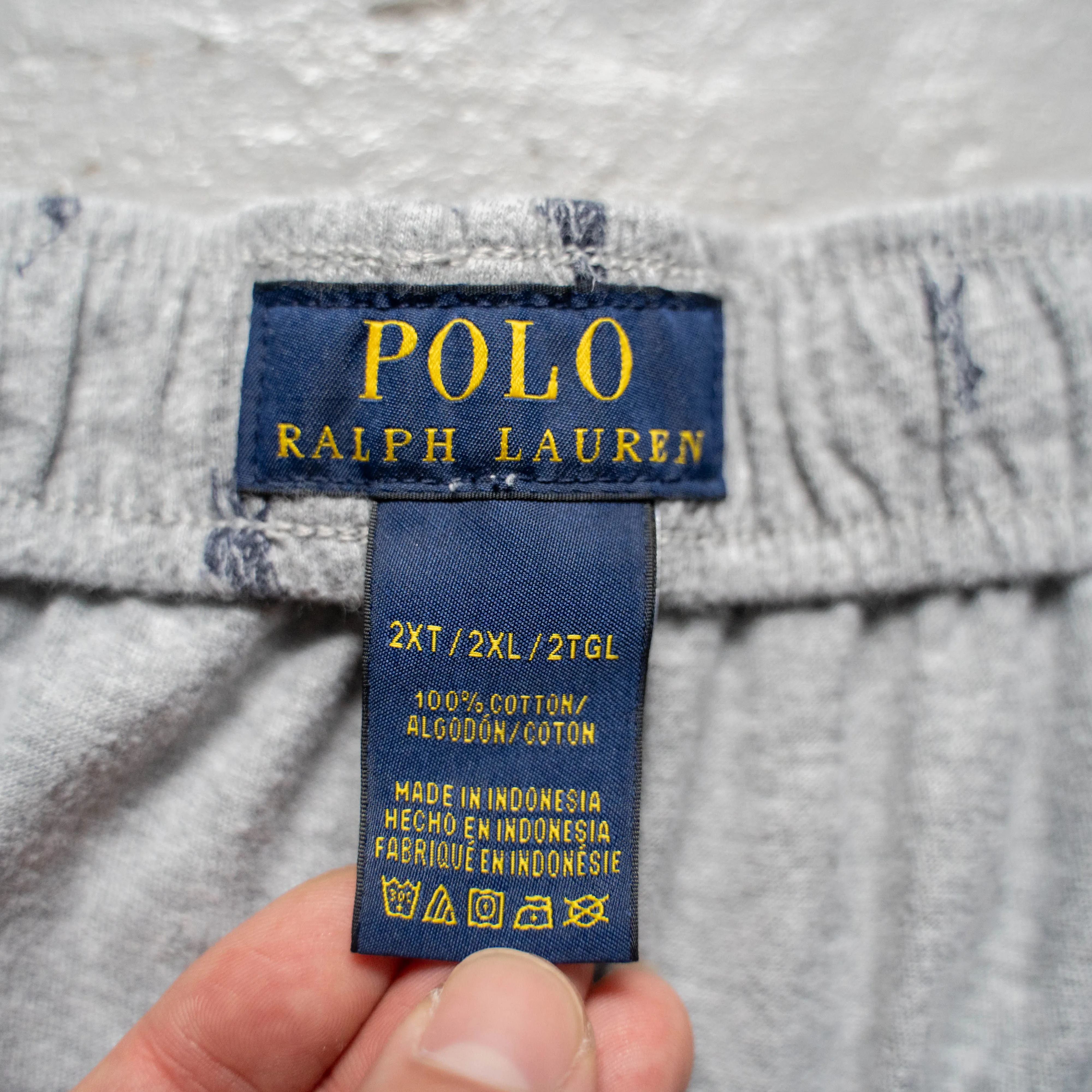 1990-00s gray color all-over-pattern pajama pants 'POLO Ralph Lauren'