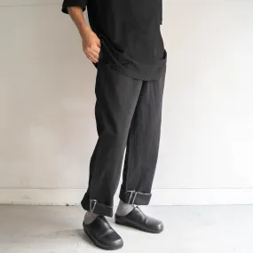 1990-00s Italian military chino slacks -black dyed- 'dead stock'