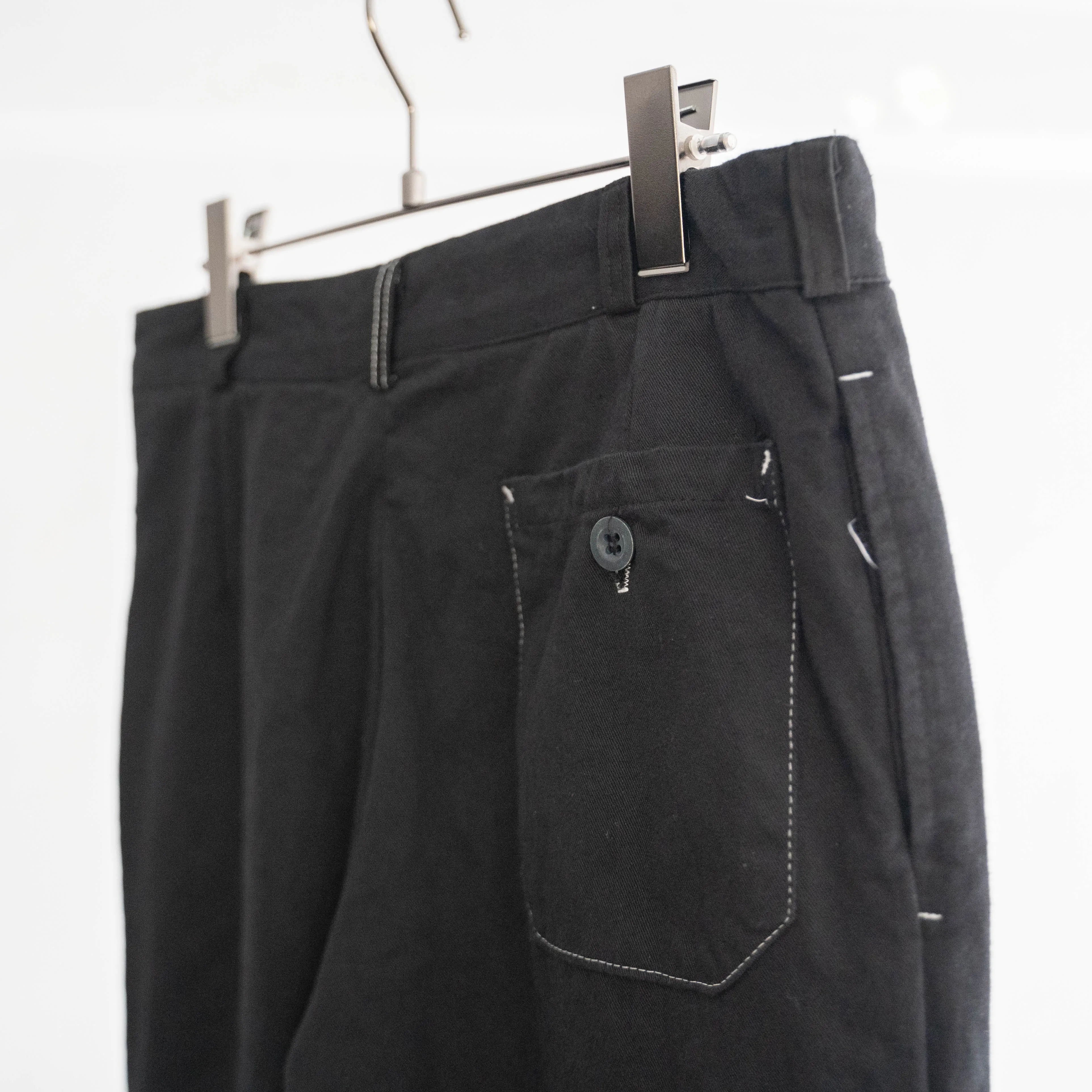 1990-00s Italian military chino slacks -black dyed- 'dead stock'