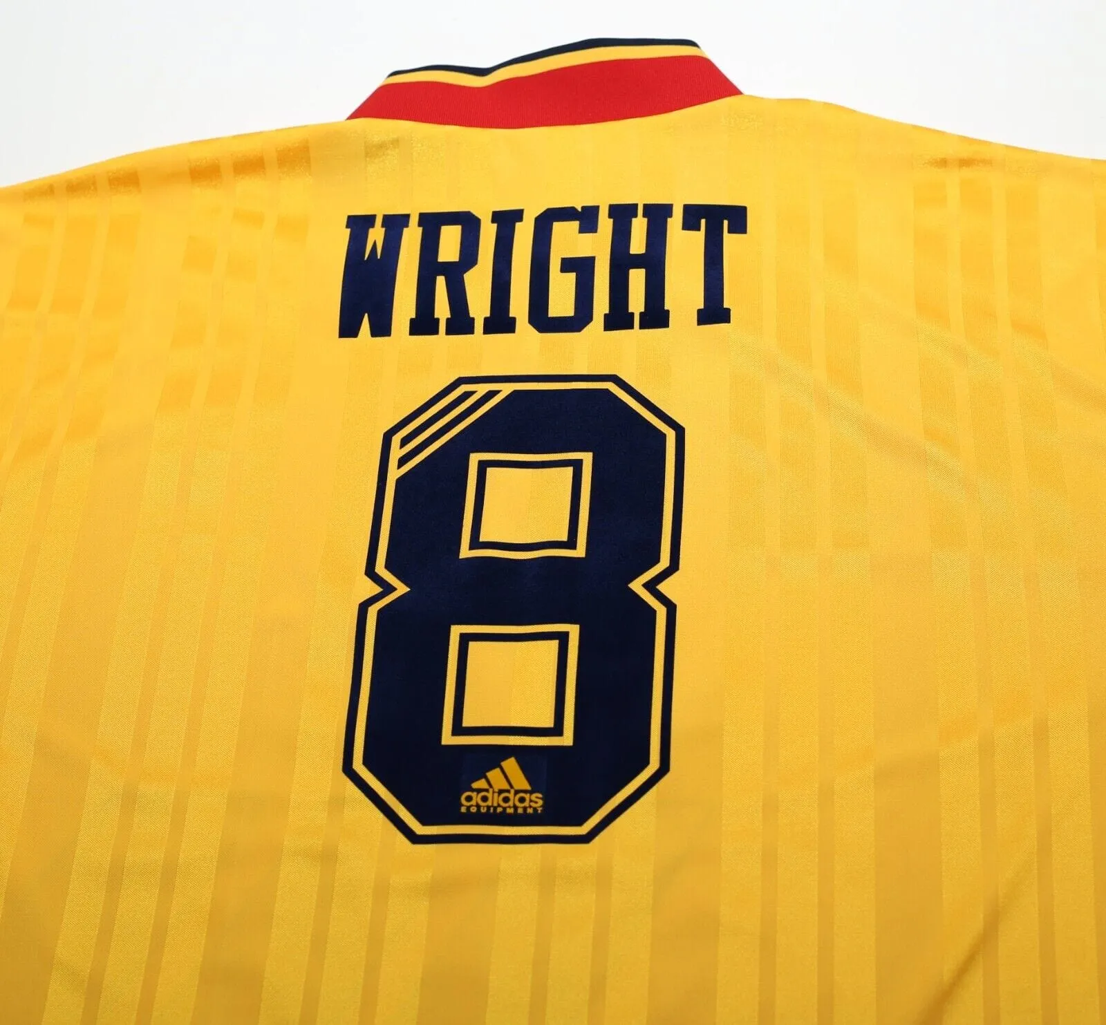 1993/94 WRIGHT #8 Arsenal Retro adidas Equipment LS Away Football Shirt (L/XL)