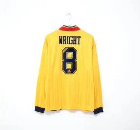 1993/94 WRIGHT #8 Arsenal Retro adidas Equipment LS Away Football Shirt (L/XL)