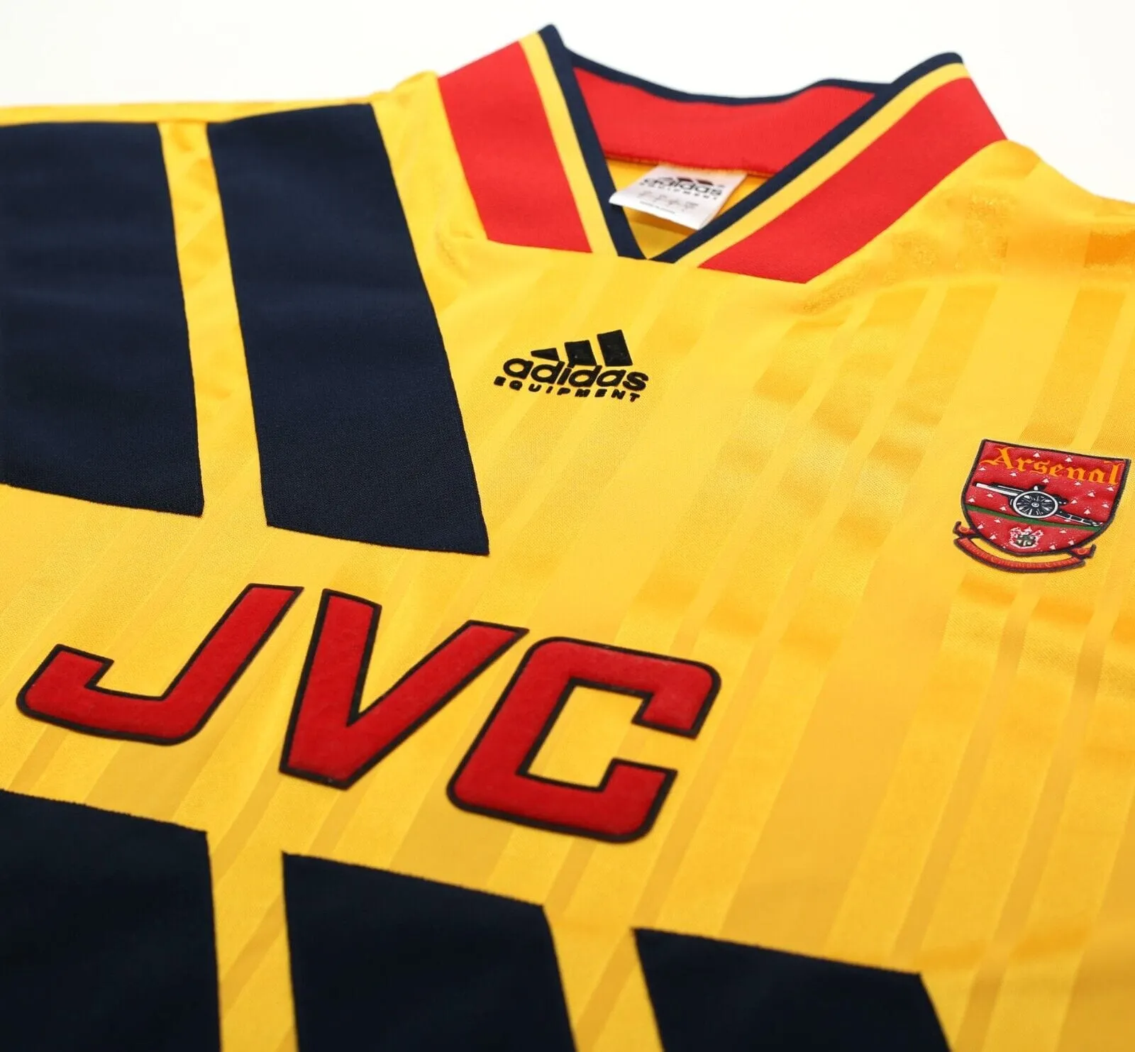 1993/94 WRIGHT #8 Arsenal Retro adidas Equipment LS Away Football Shirt (L/XL)