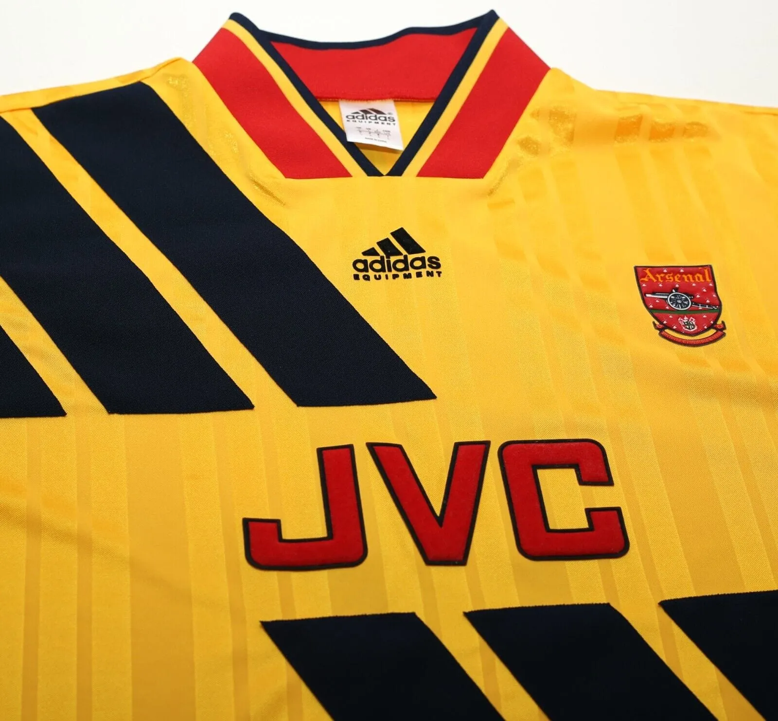 1993/94 WRIGHT #8 Arsenal Retro adidas Equipment LS Away Football Shirt (L/XL)