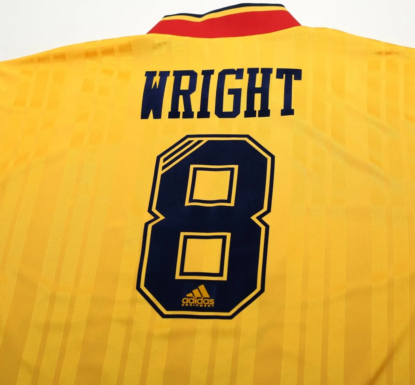 1993/94 WRIGHT #8 Arsenal Retro adidas Equipment LS Away Football Shirt (L/XL)