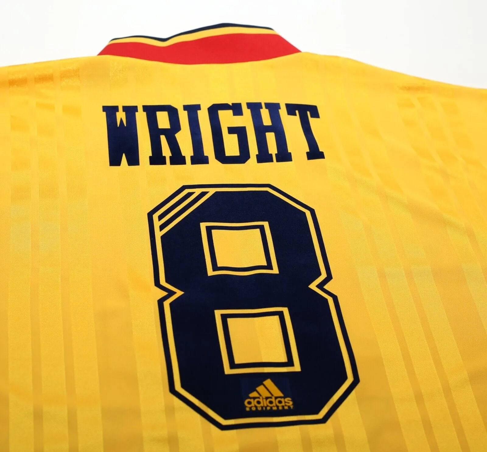 1993/94 WRIGHT #8 Arsenal Retro adidas Equipment LS Away Football Shirt (L/XL)