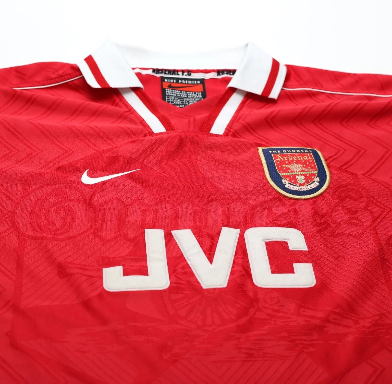 1996/98 WRIGHT #8 Arsenal Vintage Nike Home Football Shirt Jersey (M)