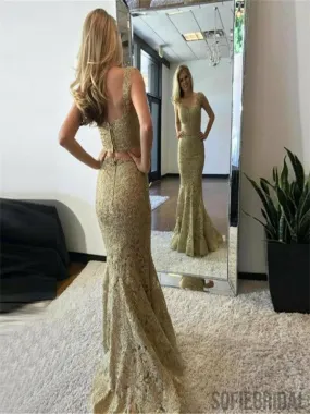 2 Pieces Prom Dresses, Lace Prom Dresses, Mermaid Prom Dresses, Popular Prom Dresses, PD0697