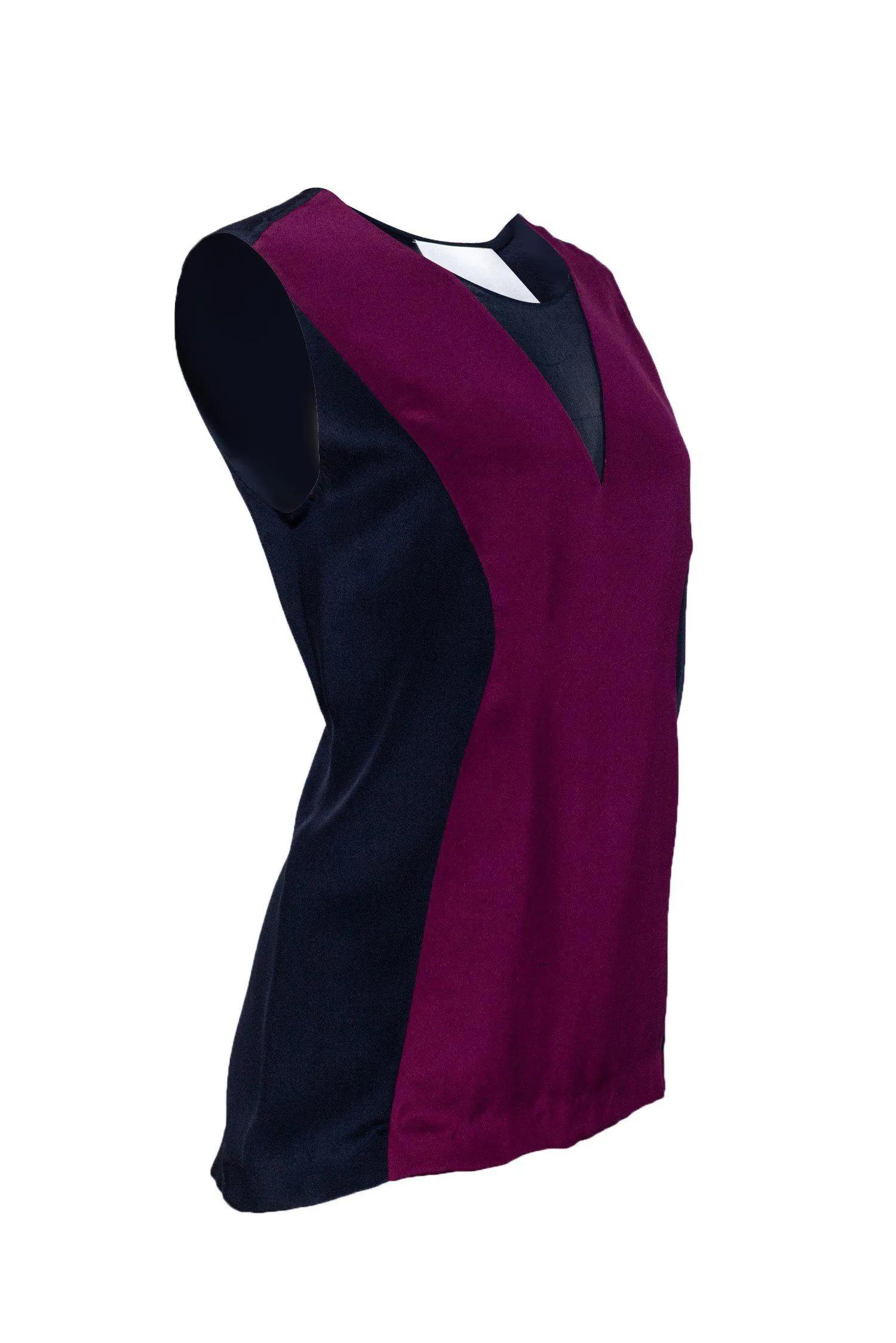 3.1 Phillip Lim - Navy & Purple Silk Sleeveless Top Sz 6