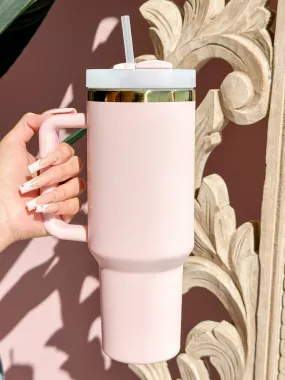 40 oz. Blush Matte Tumbler with Handle