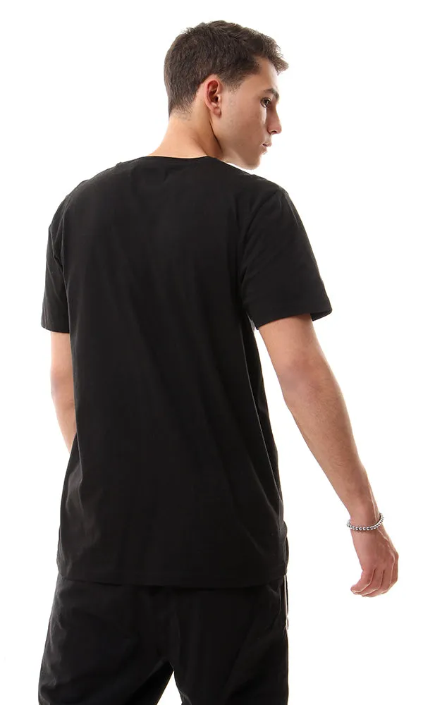 57887 Front Patch Black Short Sleeves T-Shirt