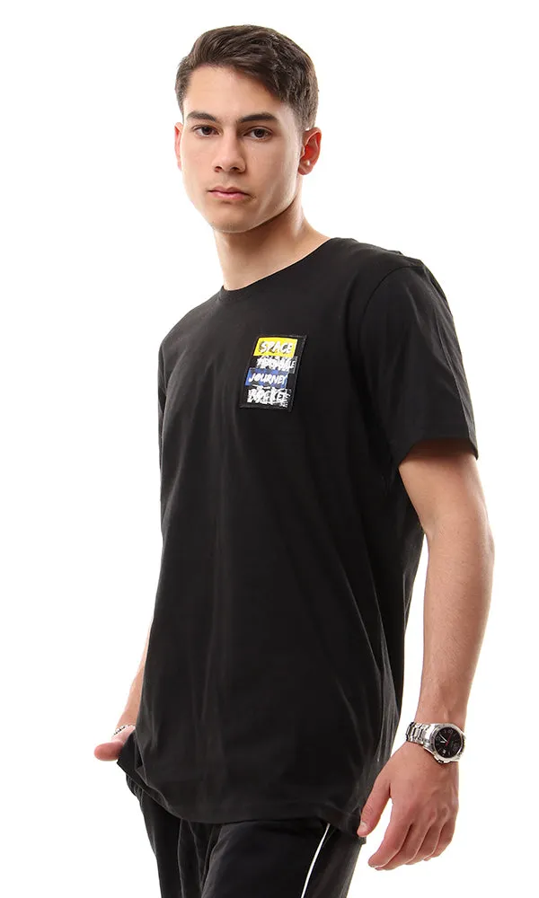 57887 Front Patch Black Short Sleeves T-Shirt