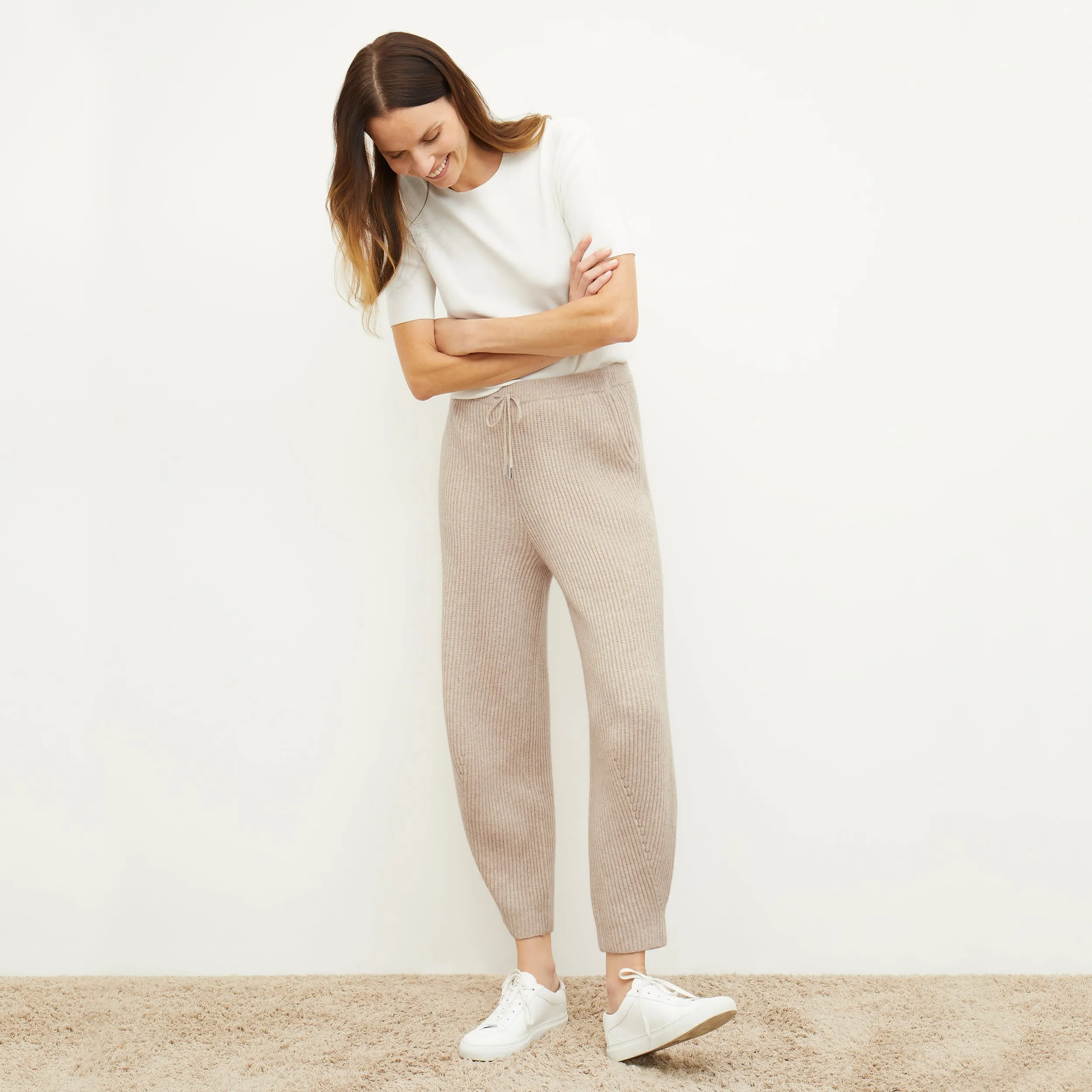 Addison Jogger - Cashmere/Wool :: Oatmeal Melange