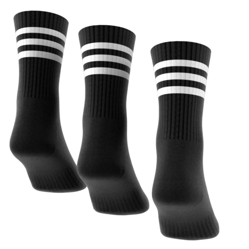 Adidas 3-Stripes Cushioned Crew Socks 3 Pairs - Black/White