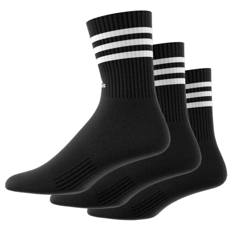 Adidas 3-Stripes Cushioned Crew Socks 3 Pairs - Black/White