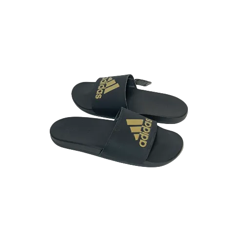 Adidas Black & Gold Adilette Slides | Brand New |