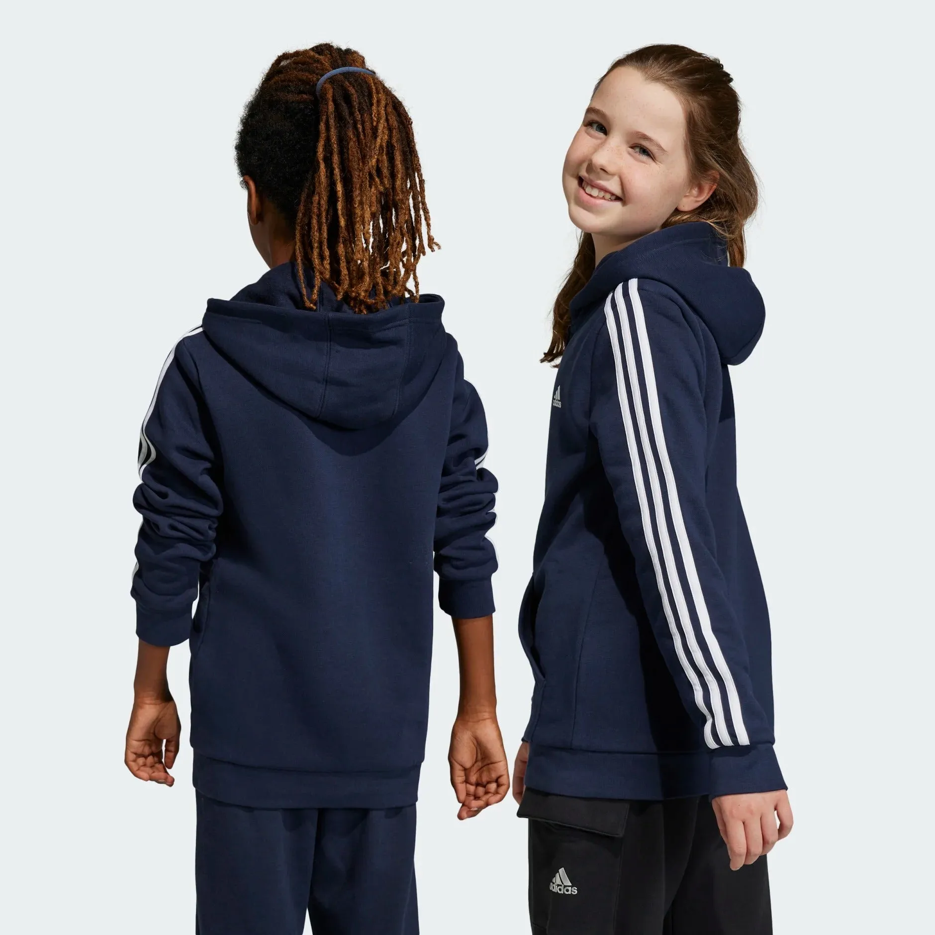 adidas Essentials 3-Stripes Fleece Full-Zip Kids Hoodie