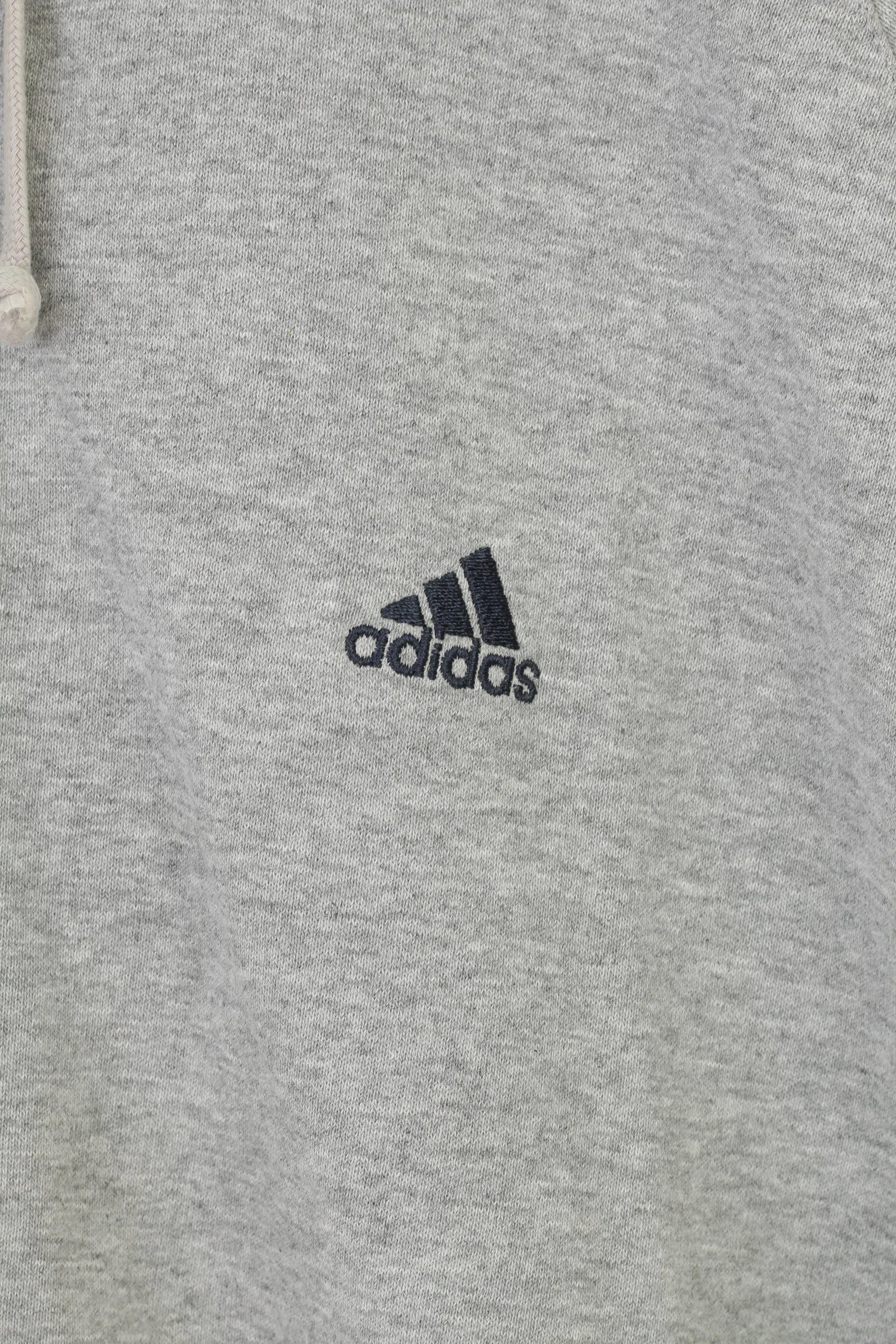 Adidas Men L Sweatshirt Grey Cotton Spar Stars Squad Hoodie Full Zipper Vintage Top