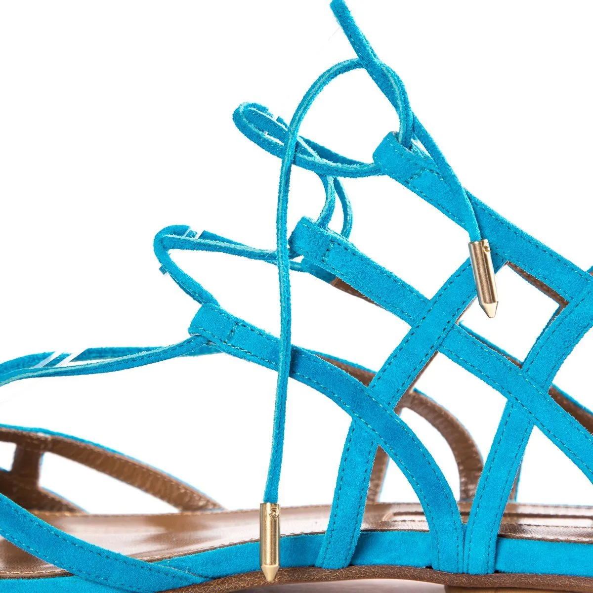 Aquazzura Turquoise Suede Sandals SZ 37 sale