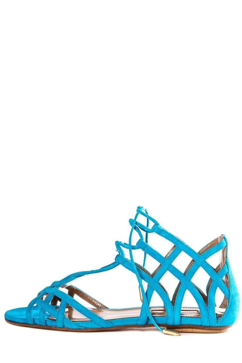 Aquazzura Turquoise Suede Sandals SZ 37 sale