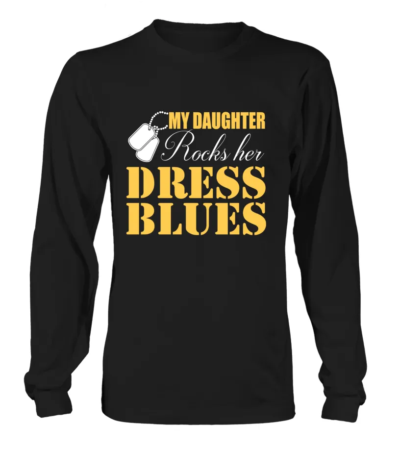 Army Mom Daughter Rocks Dress Blues T-shirts