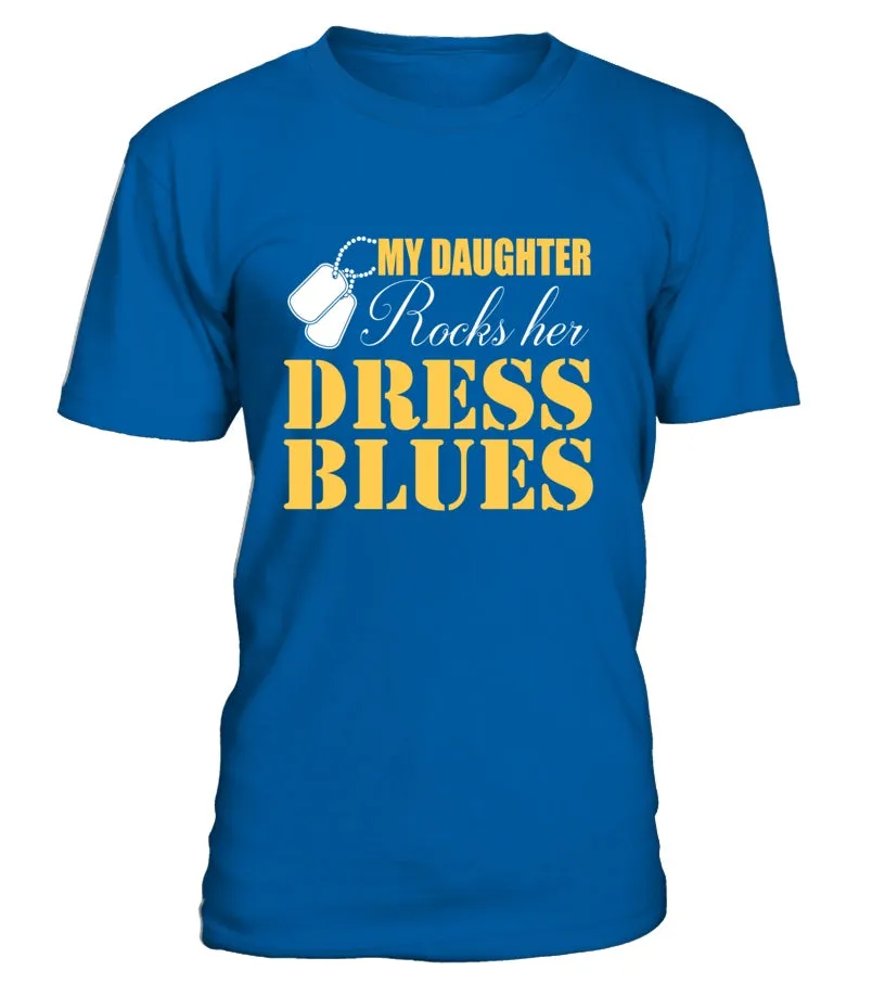 Army Mom Daughter Rocks Dress Blues T-shirts