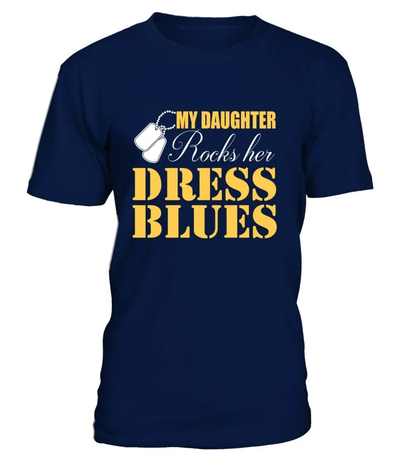 Army Mom Daughter Rocks Dress Blues T-shirts