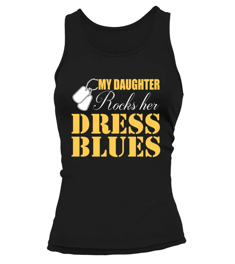 Army Mom Daughter Rocks Dress Blues T-shirts