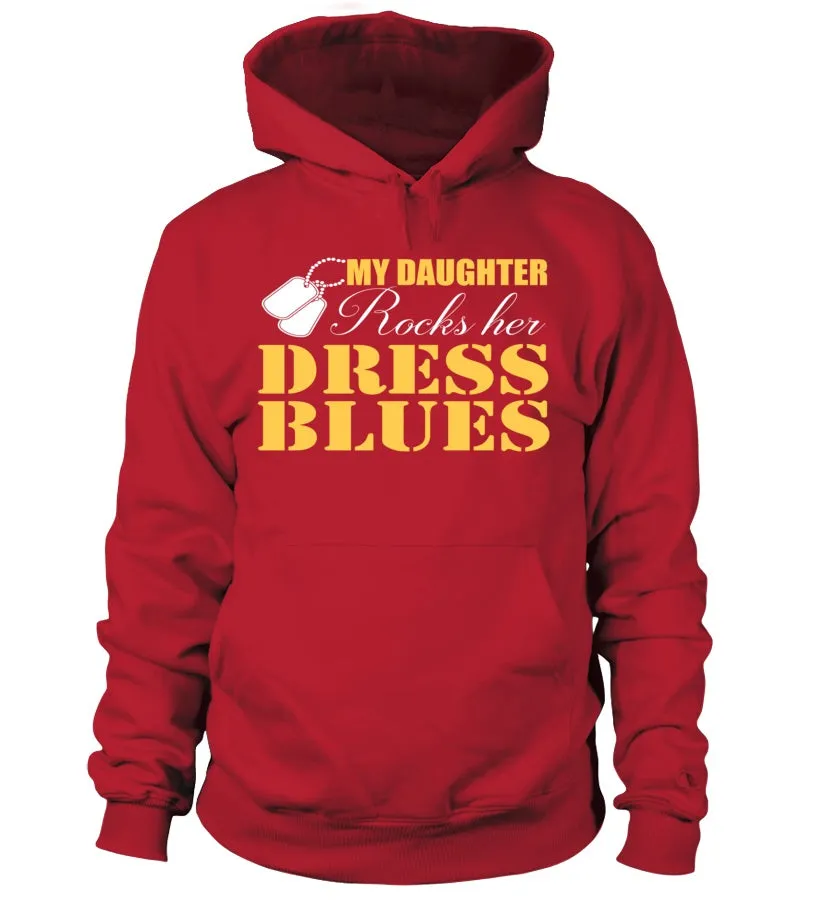 Army Mom Daughter Rocks Dress Blues T-shirts