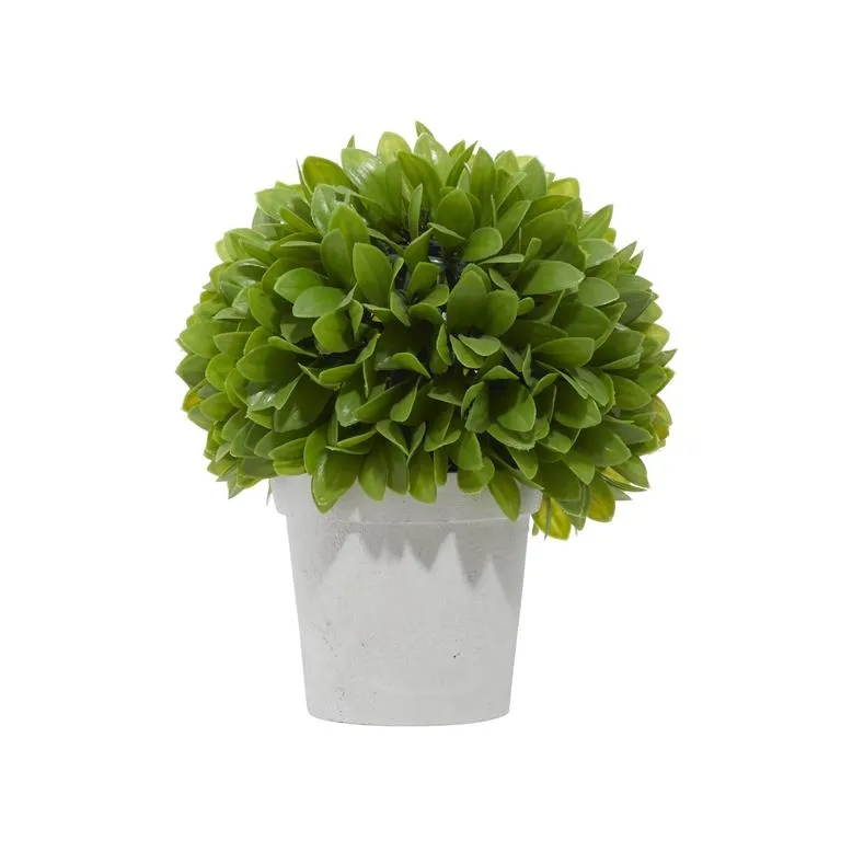 ARTIFICIAL FOLIAGE BALL WITH BEIGE PAPER POT