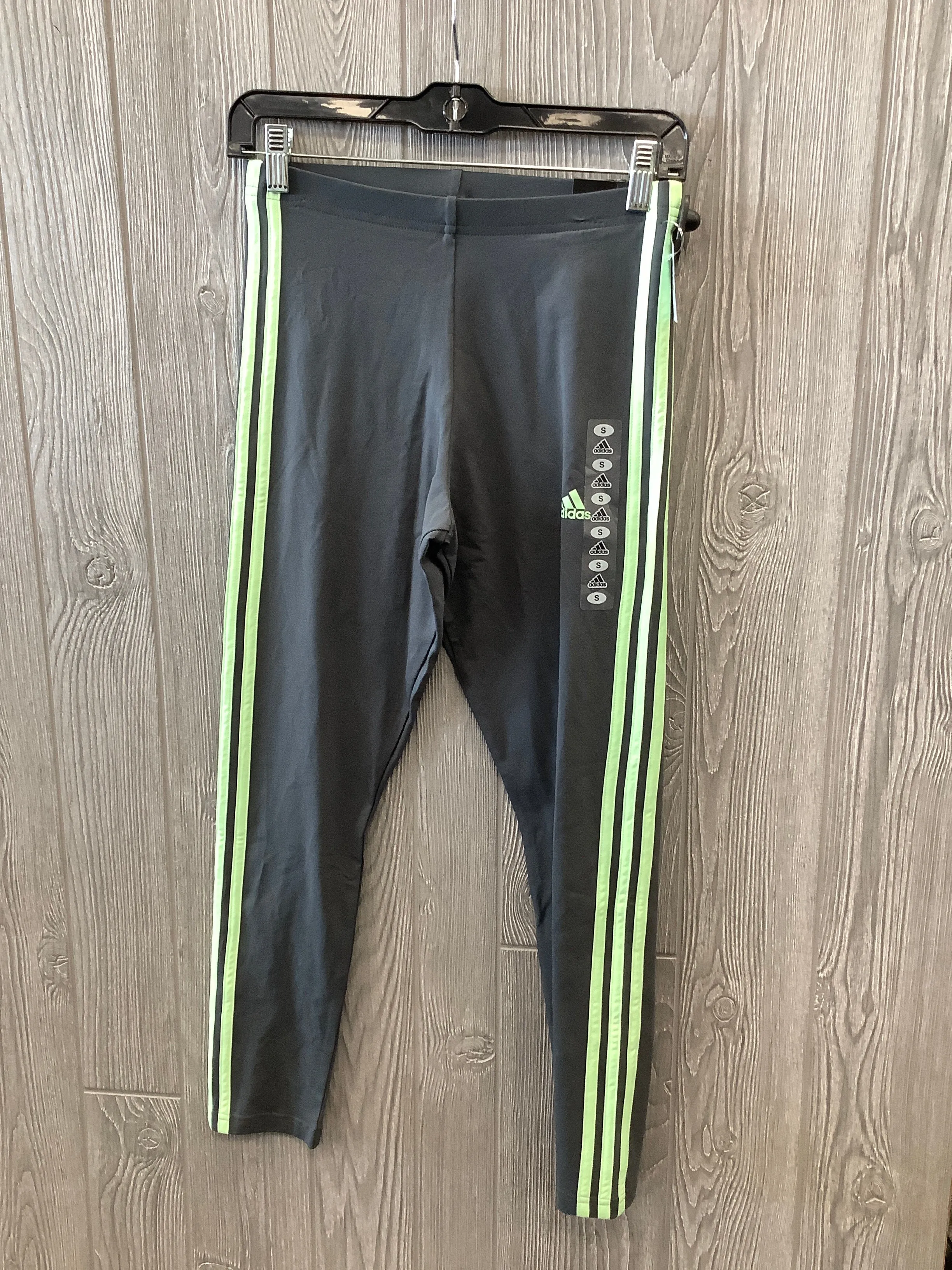 Athletic Leggings By Adidas In Grey, Size: S