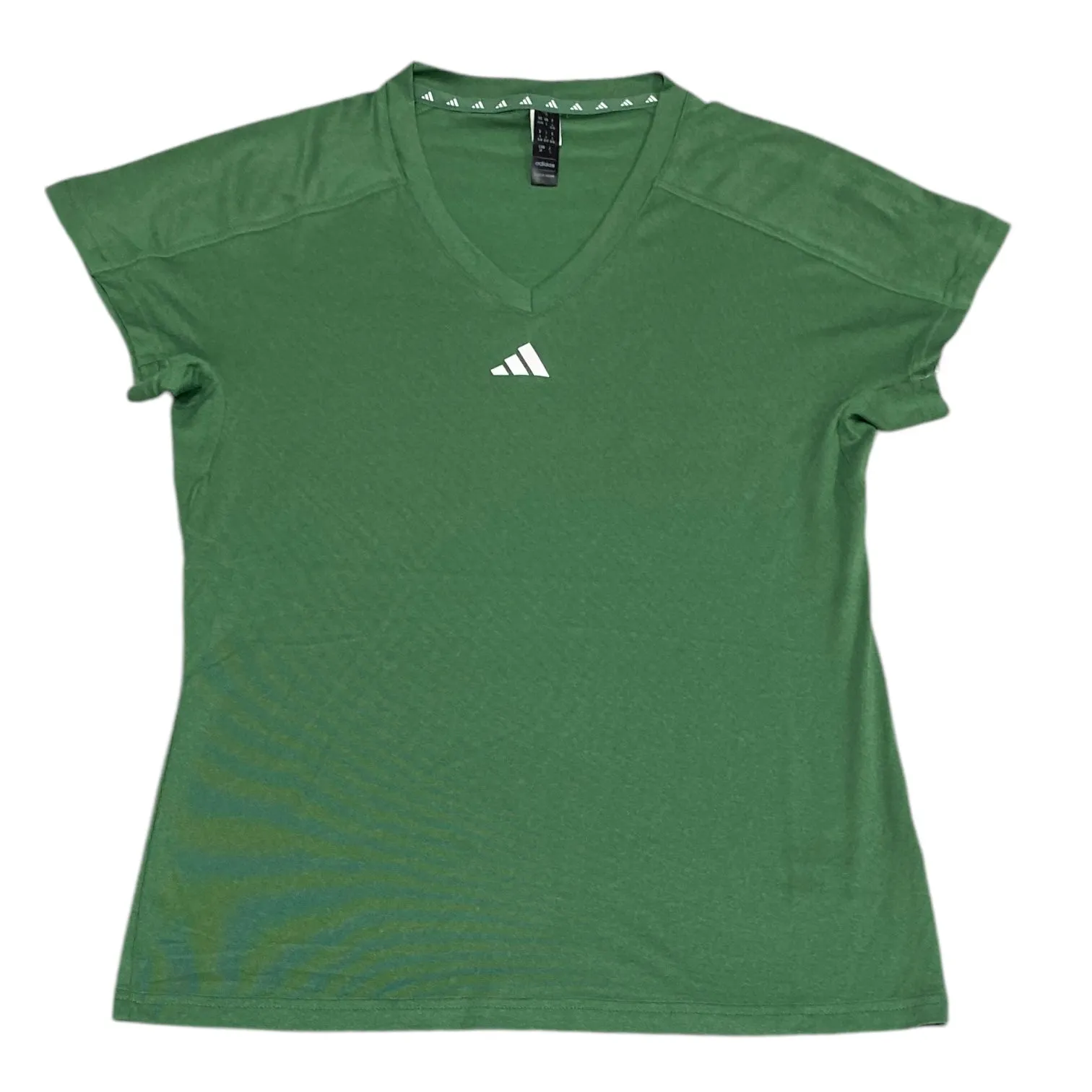 Athletic Top Short Sleeve By Adidas In Green, Size: S