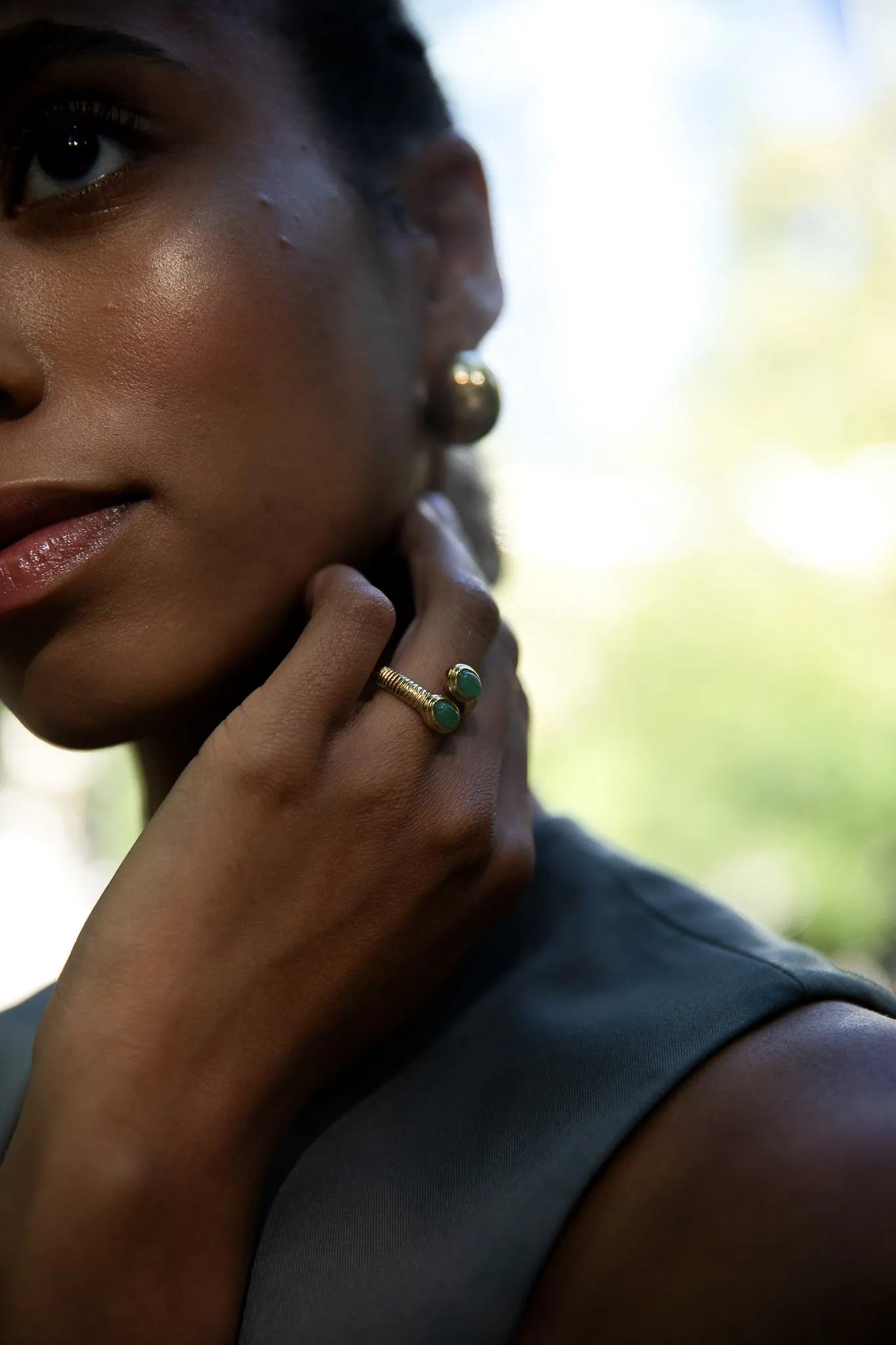 Aventurine Ring 14K Gold Plated