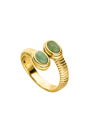 Aventurine Ring 14K Gold Plated