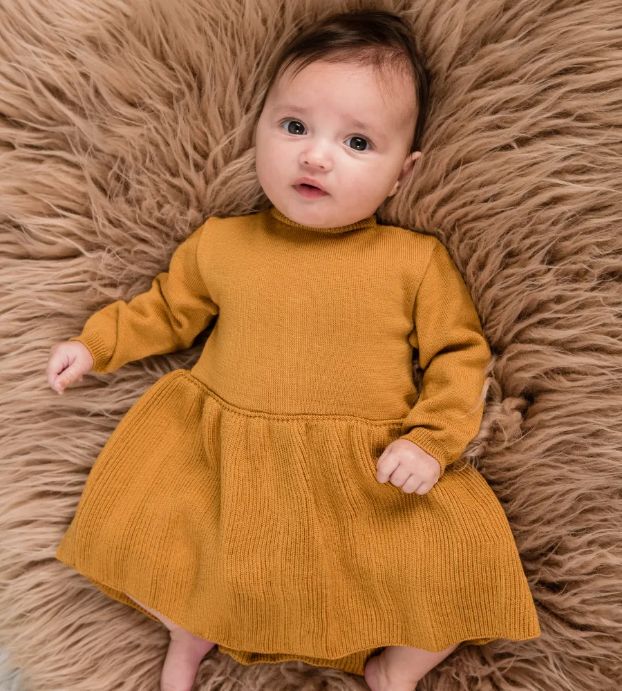 AW Wedoble Mustard Long Sleeved Dress