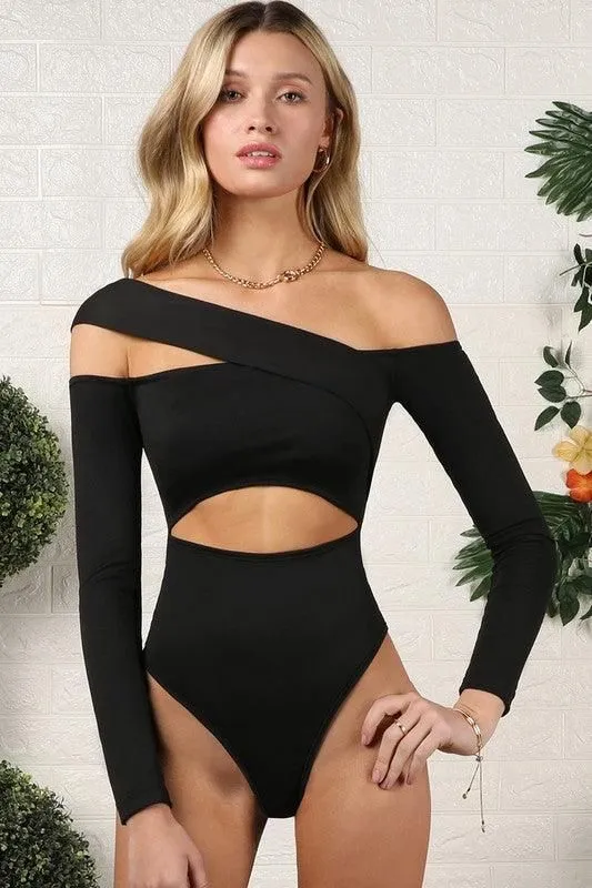 BANDED AND CUTOUT DETAILED SEXY BODYSUIT