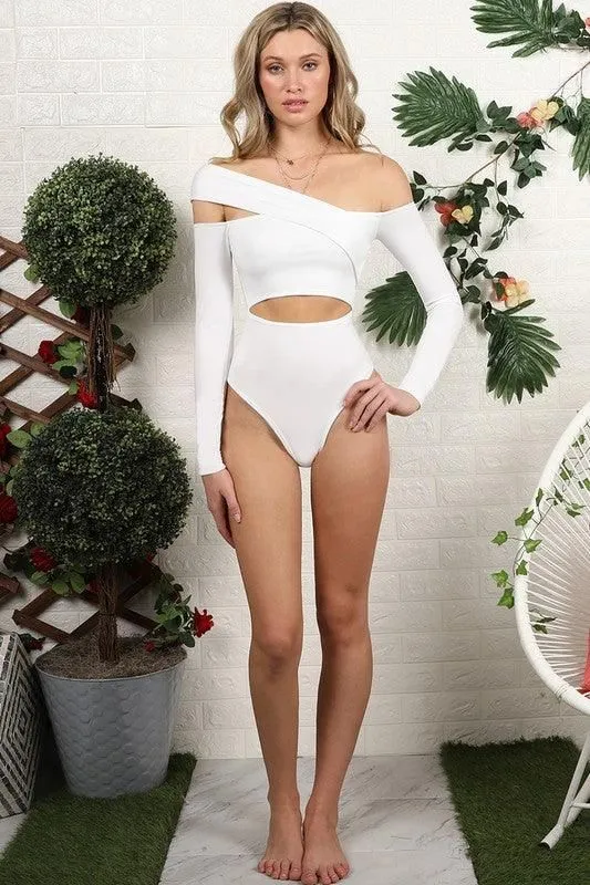 BANDED AND CUTOUT DETAILED SEXY BODYSUIT