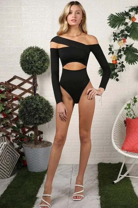 BANDED AND CUTOUT DETAILED SEXY BODYSUIT