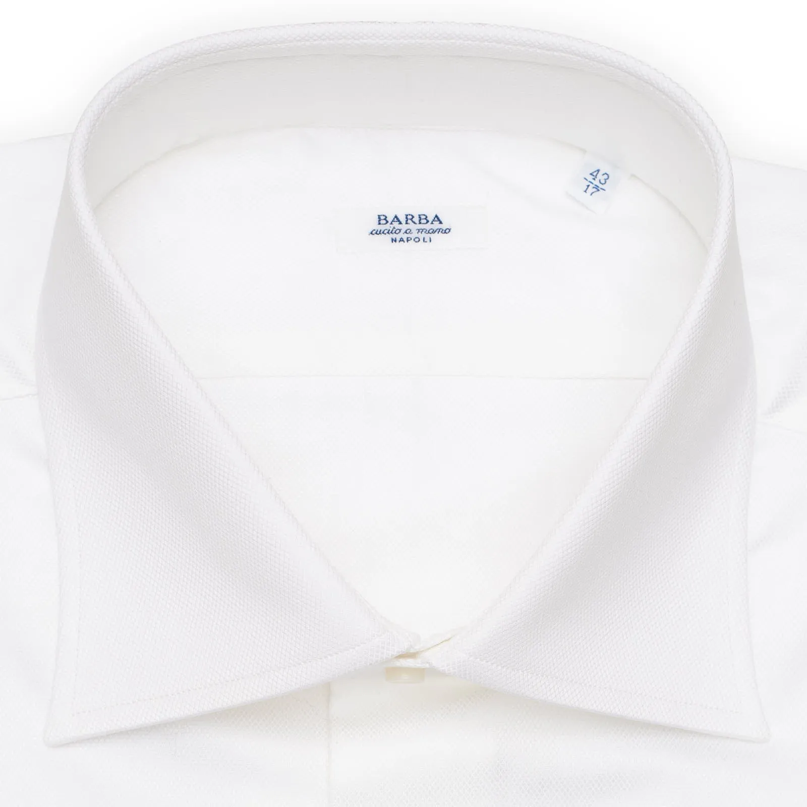 BARBA Napoli Handmade White Oxford Cotton French Cuff Dress Shirt EU 43 NEW US 17