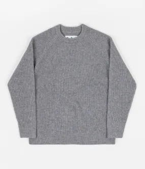 Barbour White Label Shore Knitted Crewneck Sweatshirt - Grey Marl