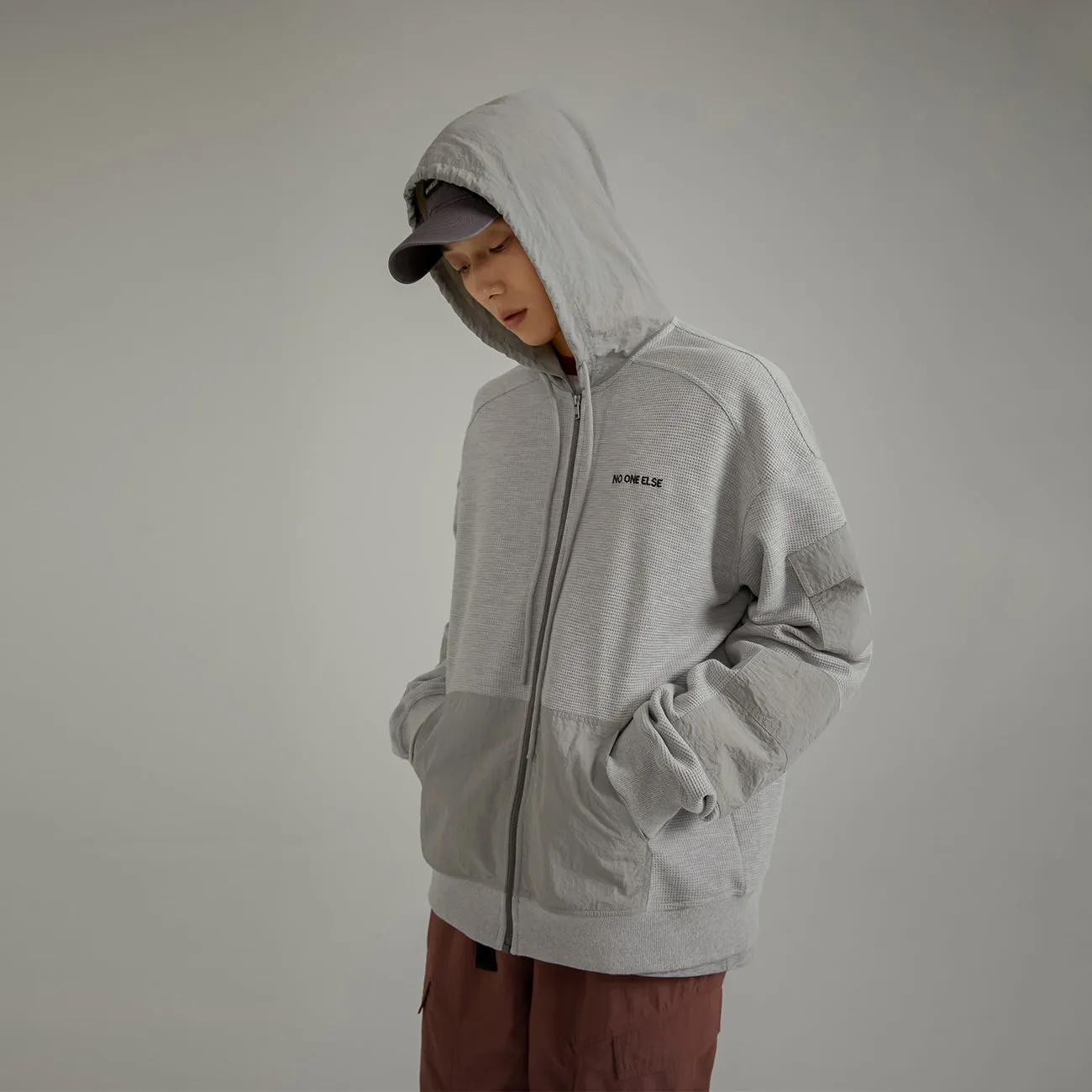 Basicdrawstring Zip-Up Hoodie