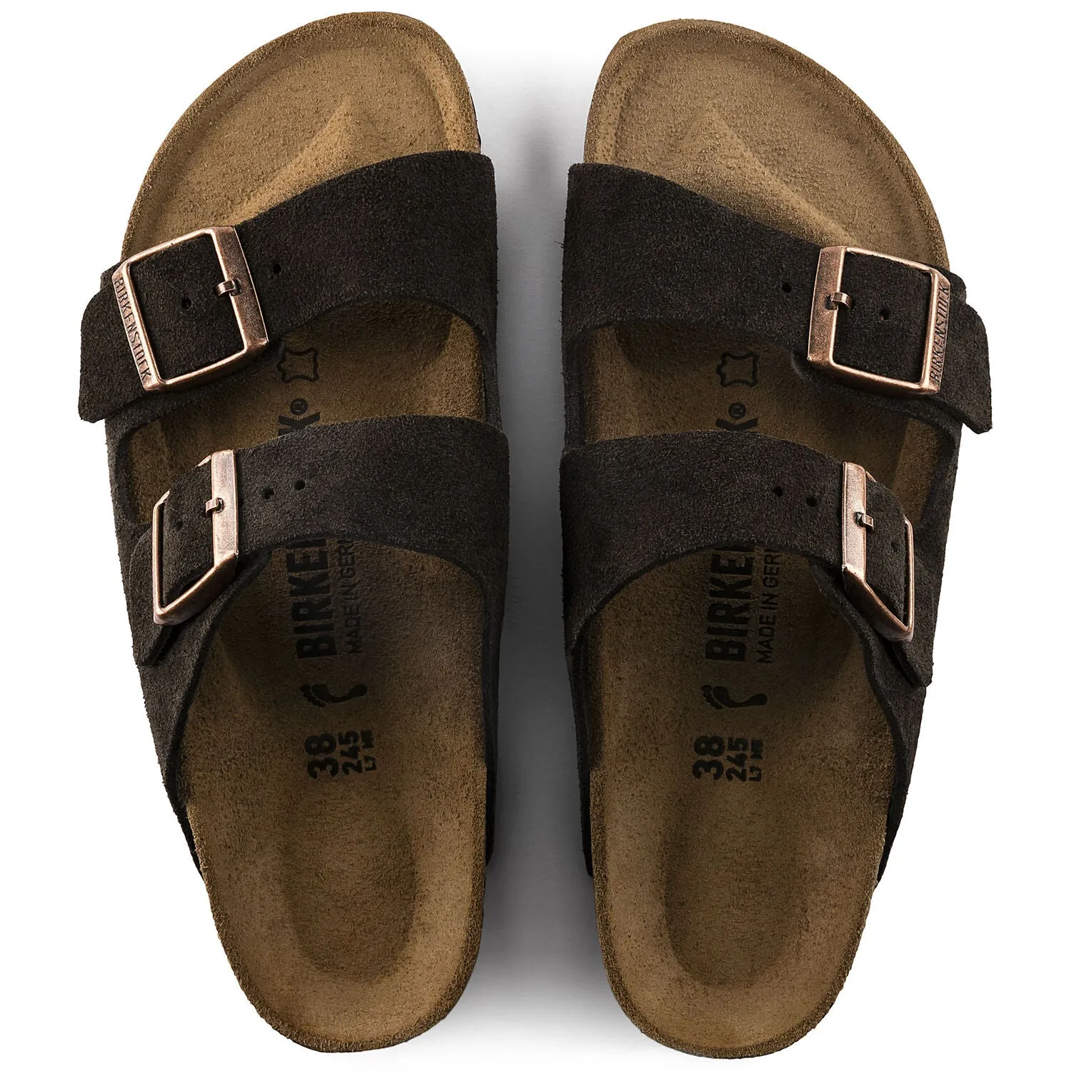 Birkenstock Arizona Suede Leather Soft Footbed - Mocha