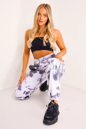 Black and White Tie Dye Oversized Joggers